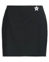 Msgm Woman Mini Skirt Black Size 4 Virgin Wool, Elastane