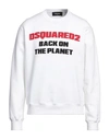 DSQUARED2 DSQUARED2 MAN SWEATSHIRT WHITE SIZE XL COTTON, ELASTANE