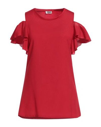 LIU •JO LIU •JO WOMAN TOP BURGUNDY SIZE XS POLYESTER, VISCOSE, ELASTANE