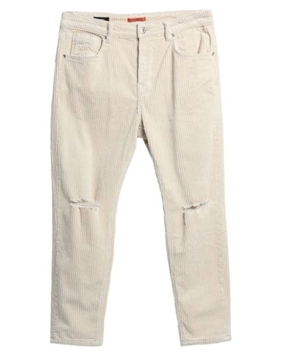 Gianni Lupo Man Pants Ivory Size 34 Cotton In White
