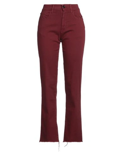 Jacob Cohёn Woman Pants Burgundy Size 29 Cotton, Elastomultiester, Elastane, Polyester In Red