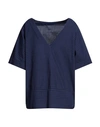 ALESSIA SANTI ALESSIA SANTI WOMAN TOP MIDNIGHT BLUE SIZE 6 COTTON, POLYESTER