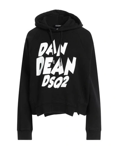Dsquared2 Woman Sweatshirt Black Size S Cotton, Elastane