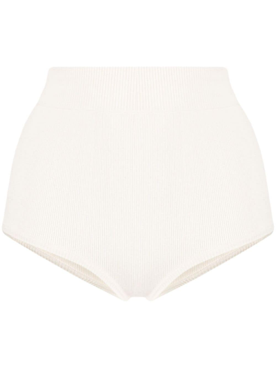 Cashmere In Love Gali Fine-knit Shorts In White