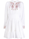 BYTIMO FLORAL-EMBROIDERED FLUTED MINIDRESS