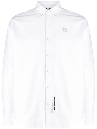 Aape By A Bathing Ape Logo-patch Cotton Shirt In White