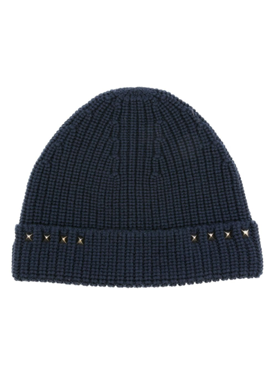 VALENTINO GARAVANI ROCKSTUD VIRGIN WOOL BEANIE