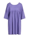 Alessia Santi Woman Short Dress Purple Size 4 Cotton