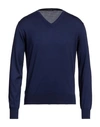 Cruciani Man Sweater Bright Blue Size 40 Cotton