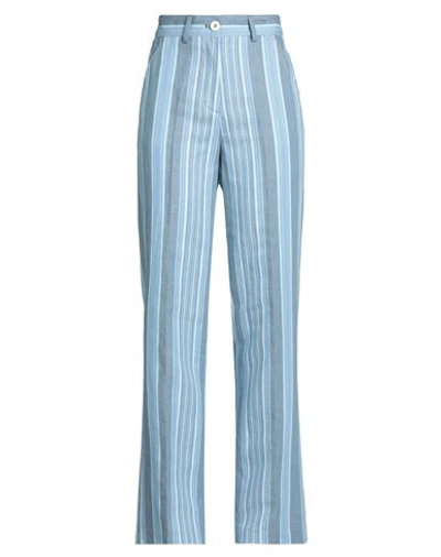 See By Chloé Woman Pants Sky Blue Size 6 Cotton, Linen