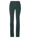 DSQUARED2 DSQUARED2 WOMAN PANTS DEEP JADE SIZE 2 COTTON, ELASTANE