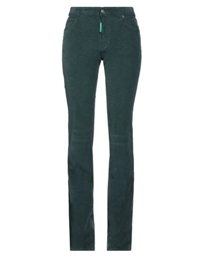 Dsquared2 Woman Pants Deep Jade Size 2 Cotton, Elastane In Green