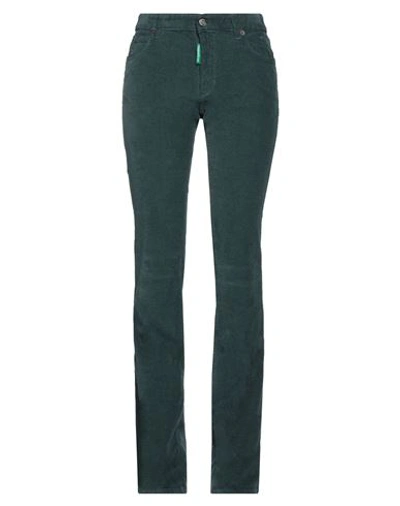 DSQUARED2 DSQUARED2 WOMAN PANTS DEEP TEAL SIZE 2 COTTON, ELASTANE