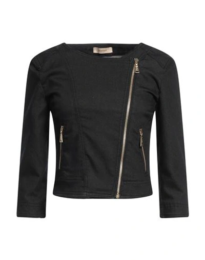 Marani Jeans Woman Denim Outerwear Black Size 4 Cotton, Polyester, Elastane In Black