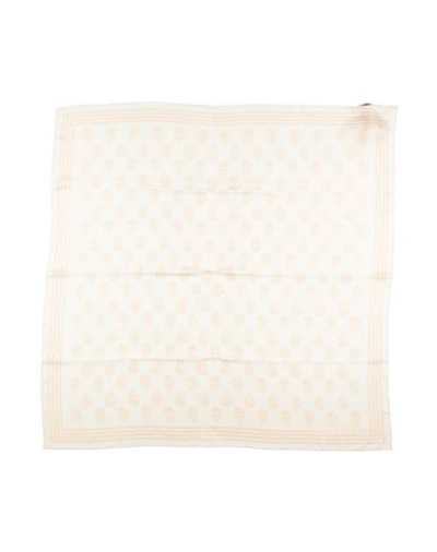 Alexander Mcqueen Woman Scarf Cream Size - Silk In White