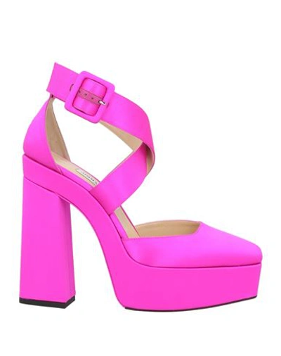 JIMMY CHOO JIMMY CHOO WOMAN PUMPS FUCHSIA SIZE 8 TEXTILE FIBERS