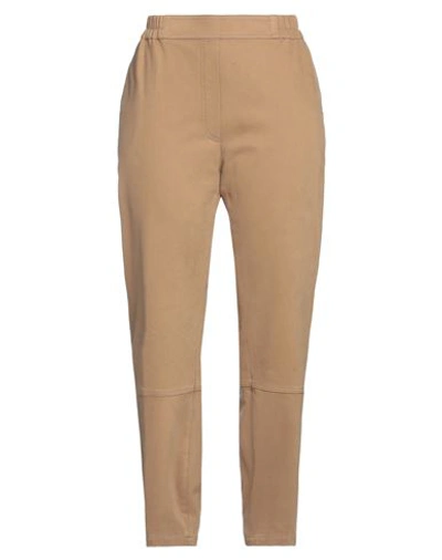 Gentryportofino Woman Pants Camel Size 6 Cotton, Elastane In Beige