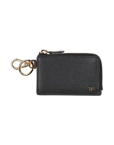 Tom Ford Man Coin Purse Black Size - Calfskin, Brass