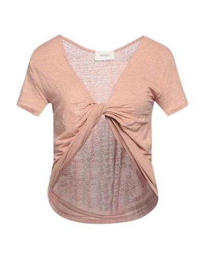 Vicolo Woman T-shirt Blush Size Onesize Linen, Elastane In Pink