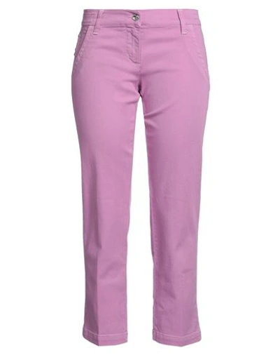 Jacob Cohёn Woman Denim Cropped Mauve Size 30 Cotton, Elastane In Purple