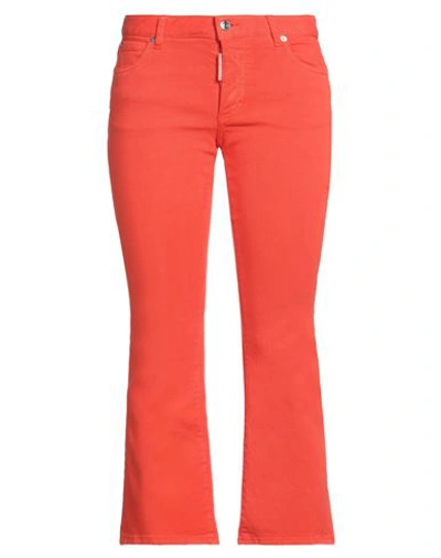 Dsquared2 Woman Jeans Orange Size 2 Cotton, Elastane