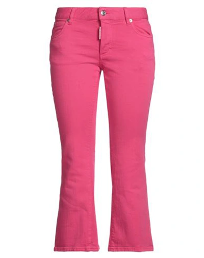 Dsquared2 Woman Jeans Fuchsia Size 6 Cotton, Elastane In Pink