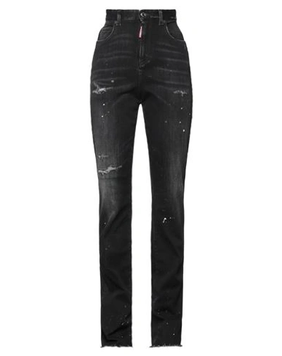 Dsquared2 Woman Jeans Black Size 10 Cotton, Lyocell, Elastomultiester, Elastane, Synthetic Fibers