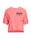Diadora L. T-shirt Ss Manifesto Woman T-shirt Coral Size S Cotton In Red