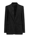 Max Mara Studio Woman Blazer Black Size 12 Cotton, Polyamide, Silk