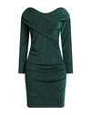 Kaos Woman Mini Dress Green Size 6 Polyamide, Metallic Fiber, Elastane