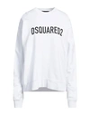 Dsquared2 Woman Sweatshirt White Size M Cotton, Elastane