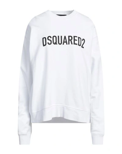Dsquared2 Woman Sweatshirt White Size M Cotton, Elastane In White