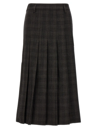 16arlington Brown Nimue Midi Skirt In Gris