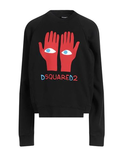 Dsquared2 Woman Sweatshirt Black Size Xs Cotton, Elastane