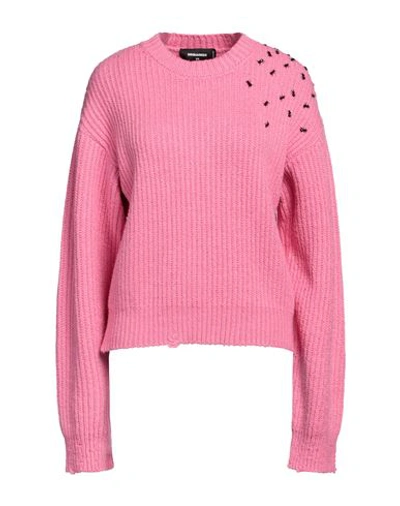 Dsquared2 Woman Sweater Fuchsia Size Xs Cotton, Polyamide In Pink