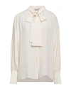 Hopper Woman Shirt Ivory Size 10 Acetate, Silk In White
