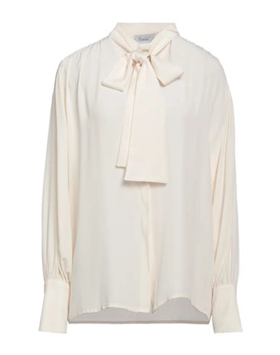 Hopper Woman Shirt Ivory Size 6 Acetate, Silk In White