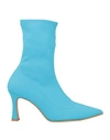 Divine Follie Woman Ankle Boots Sky Blue Size 11 Lycra