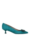 Bianca Di Woman Pumps Deep Jade Size 11 Soft Leather In Green