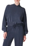 Sweaty Betty Summer Sand Wash Crop Hoody In Navy Blue