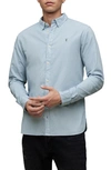 Allsaints Hawthorne Slim Fit Stretch Cotton Button-up Shirt In Chilled Blue