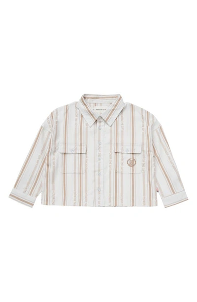 Honor The Gift Kids' Stripe Button-up Uniform Shirt In Bone