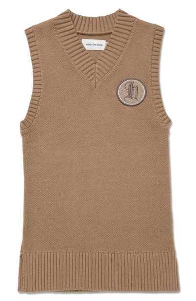 Honor The Gift Kids' Sleeveless Sweater Dress In Clay