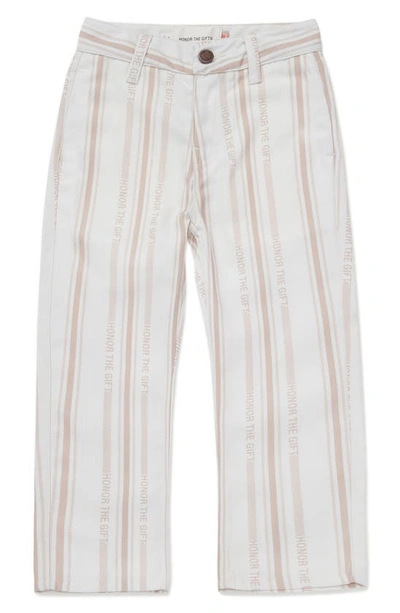 Honor The Gift Kids' Logo Stripe Pants In Bone