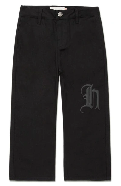 Honor The Gift Kids' Cotton Herringbone Pants In Black