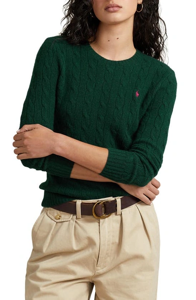 Polo Ralph Lauren Women's Julianna Cable-knit Wool-cashmere Sweater In College Green