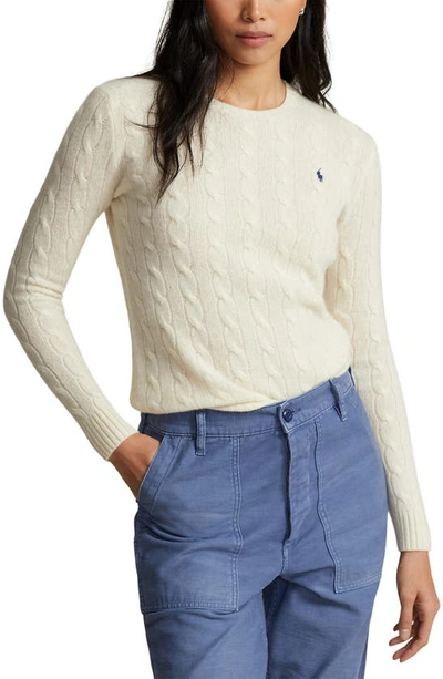 Polo Ralph Lauren Wool-cashmere Cable Knit Sweater In Authentic Cream