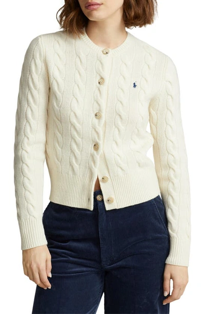 Polo Ralph Lauren Cable Knit Cardigan In Authentic Navy