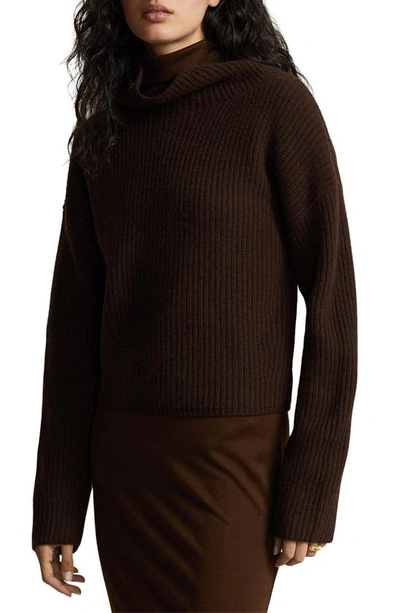 Polo Ralph Lauren Wool & Cashmere Turtleneck Sweater In Cedar Heather