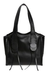 Chloé Mony Whipstitch Calfskin Shoulder Bag In Black